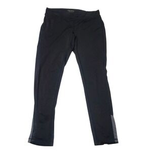 Dactra Black Athletic Leggings Workout Running Pants‎ Reflective Detail Teen L